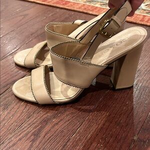 Coach Beige Block Heel Sandals